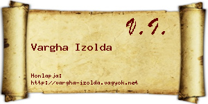 Vargha Izolda névjegykártya